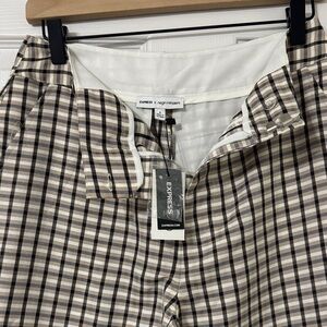 Express Plaid Trousers in Black, White, and Brown